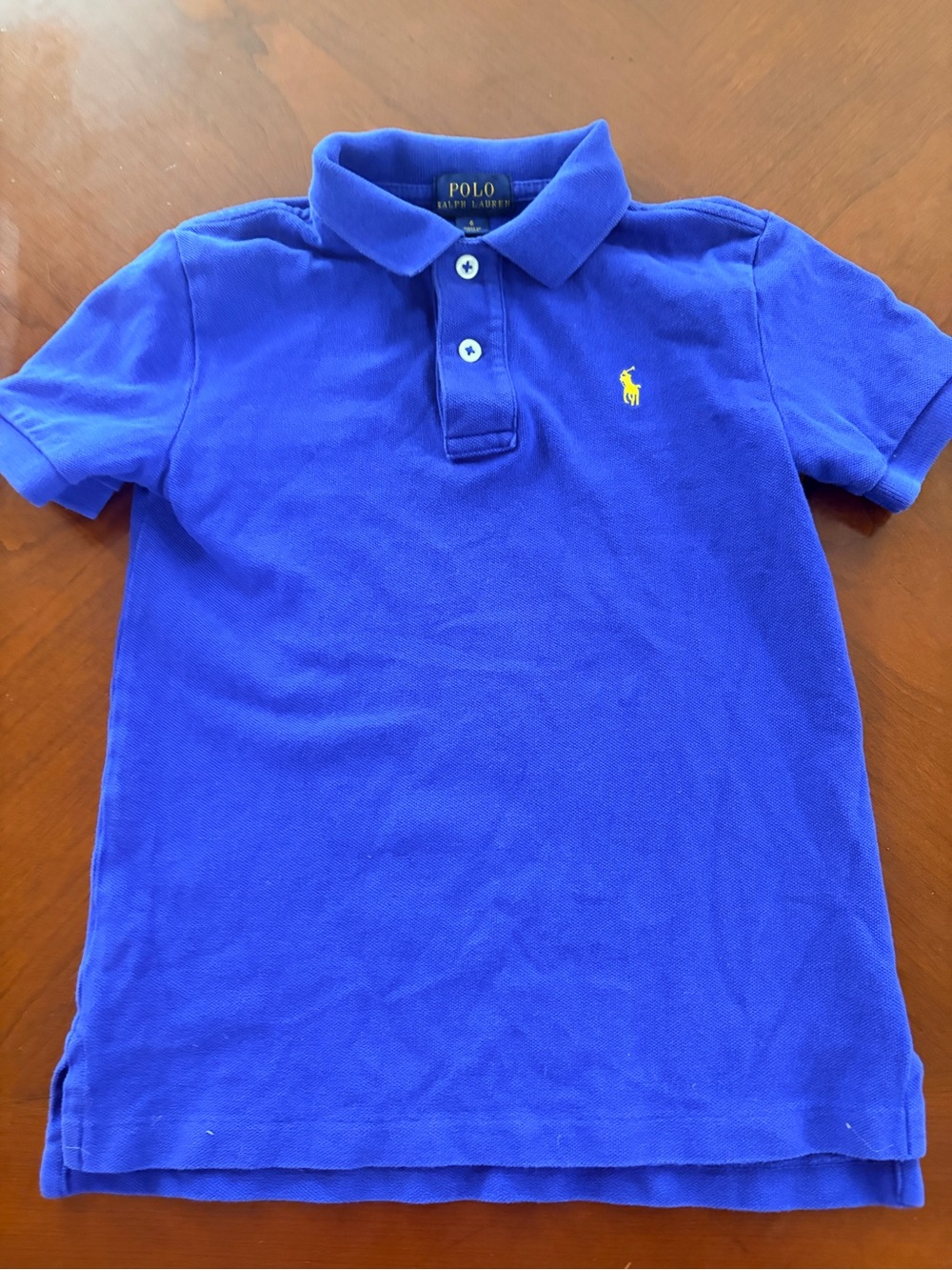 Polo by Ralph Lauren Boys Polo Shirt in Bright Blue with Yellow Logo